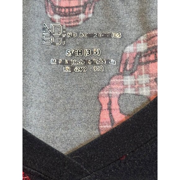 No Boundries 2 for 1 T-shirt/Blouse Red skull and Leopard Womens size Small/Medi - Picture 10 of 16